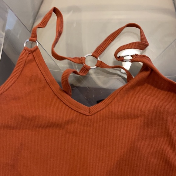 Forever 21 Medium Rust with racer back circle bodysuit - Picture 2 of 4